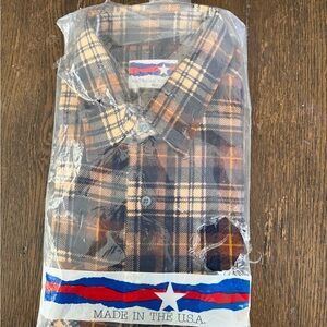 Men's Casual Plaid Shirt - Brown and Black
